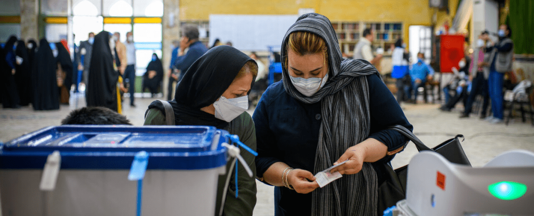 Women voting in an election