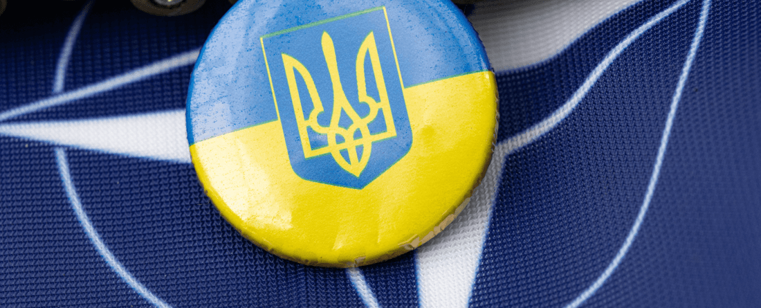image of Ukraine flag and pin